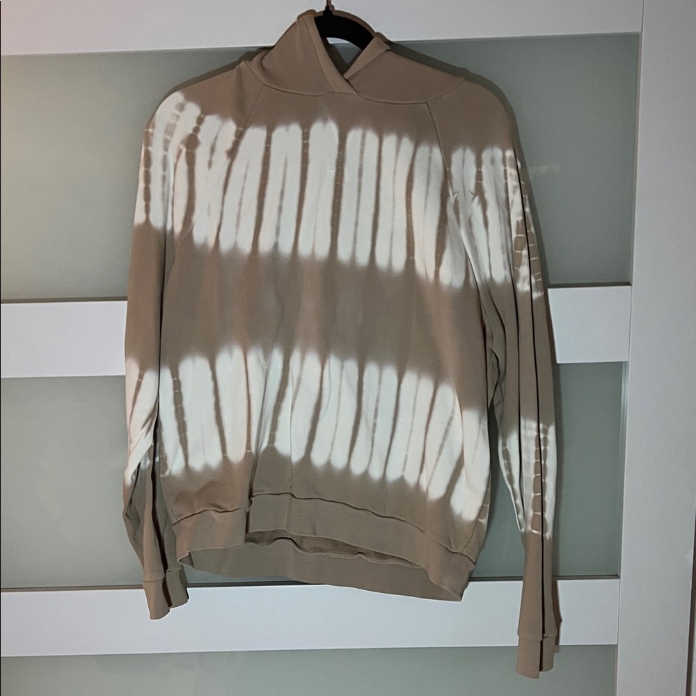 Madewell Tan and White Tie-Dye Hoodie